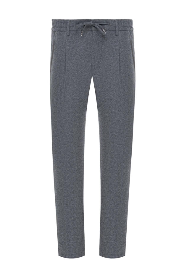 Cesare di Napoli men's gray wool trousers with drawstrings and pintucks 184832 - photo 1