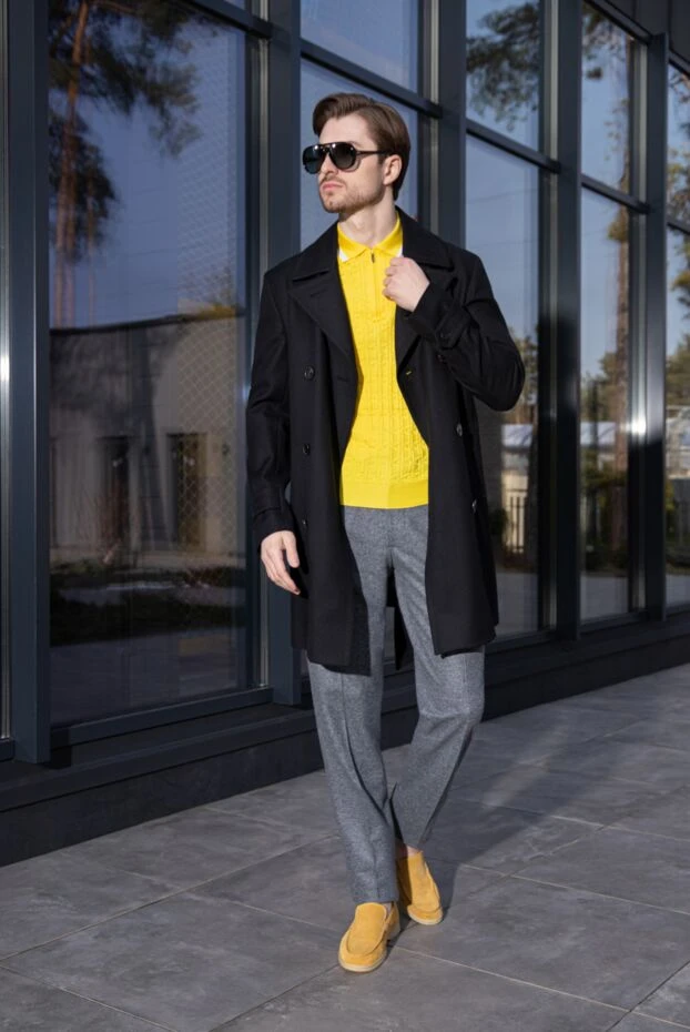 Cesare di Napoli men's gray wool trousers with drawstrings and pintucks 184832 - photo 3