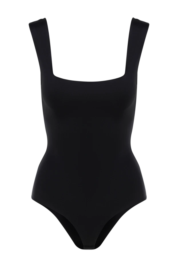 Black women's bodysuit with deep neckline