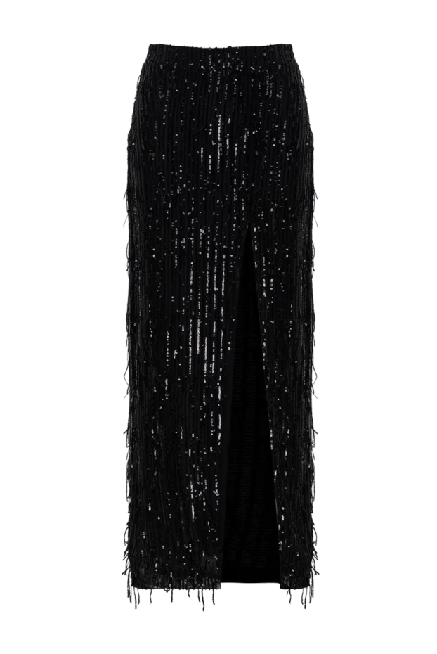 Alex Riviere black maxi skirt embroidered with sequins and fringe 184850 - photo 1