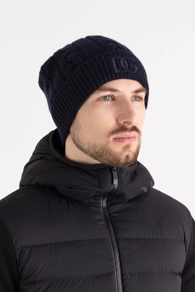 Dolce & Gabbana men's blue winter hat made of cashmere 184863 - photo 2