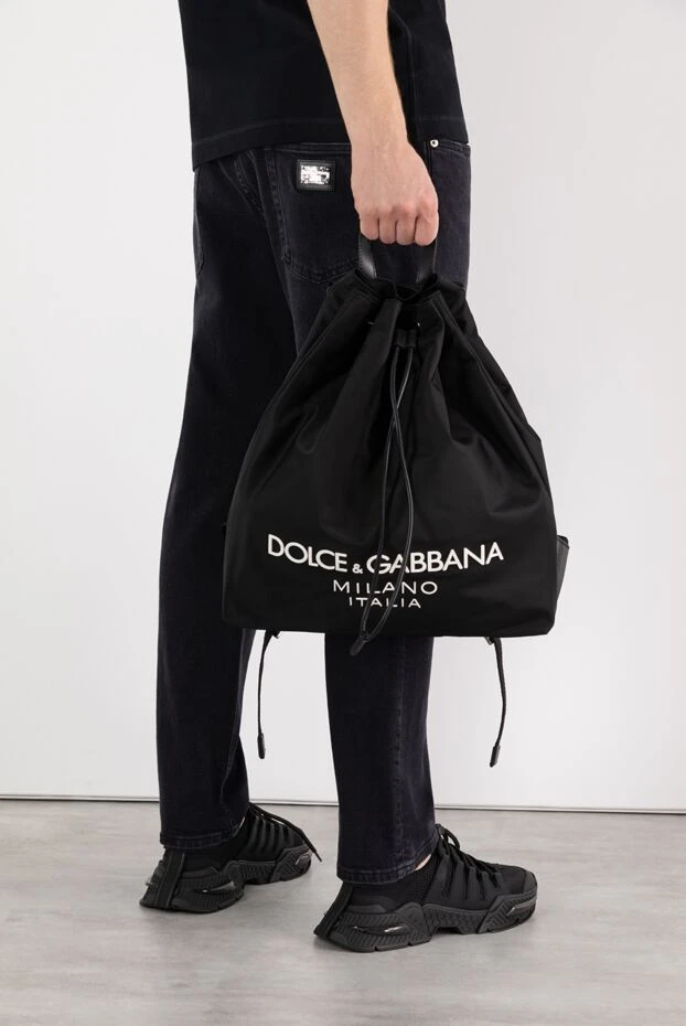 Dolce & Gabbana men's black nylon backpack with logo 184866 - photo 2