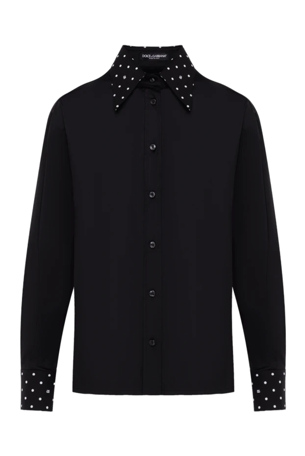 Dolce & Gabbana black women's shirt with polka dot collar 184874 - photo 1