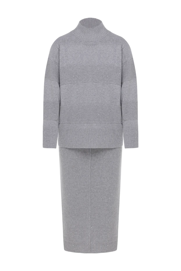 Panicale women's knitted suit with maxi skirt gray 184893 - photo 1