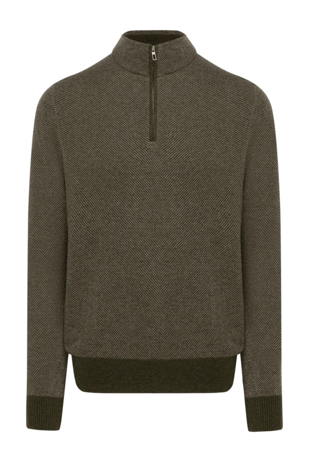 Troyer cashmere men's green with zipper