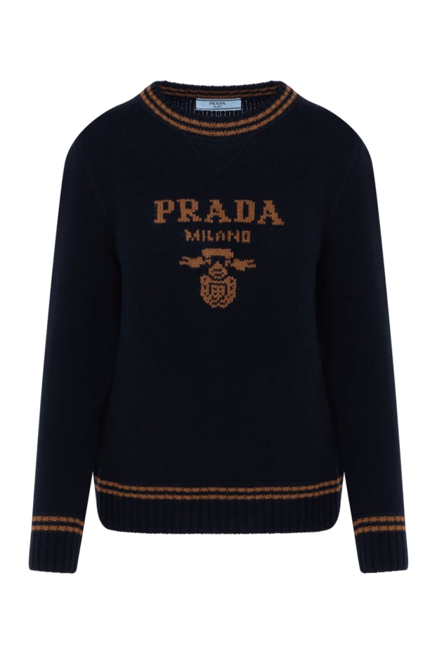 Prada синій джемпер жіночий з логотипом 184925 - фото 1