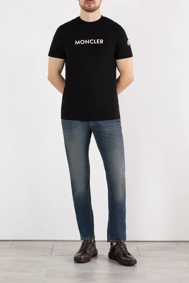 Moncler men's black t-shirt with logo 184937 - photo 2