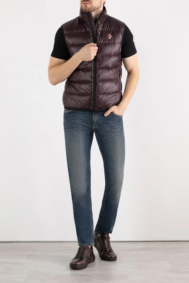 Moncler men's warm vest burgundy 184938 - photo 2