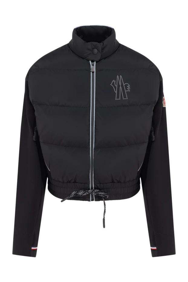 Moncler женская короткая черная куртка с логотипом 184941 - фото 1