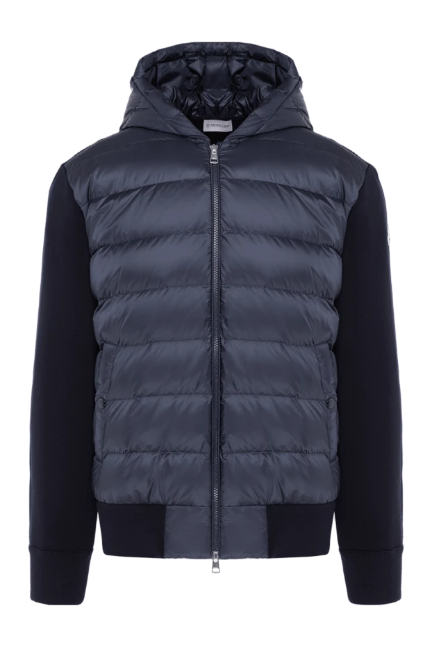 Moncler куртка мужская синяя с капюшоном 184942 - фото 1