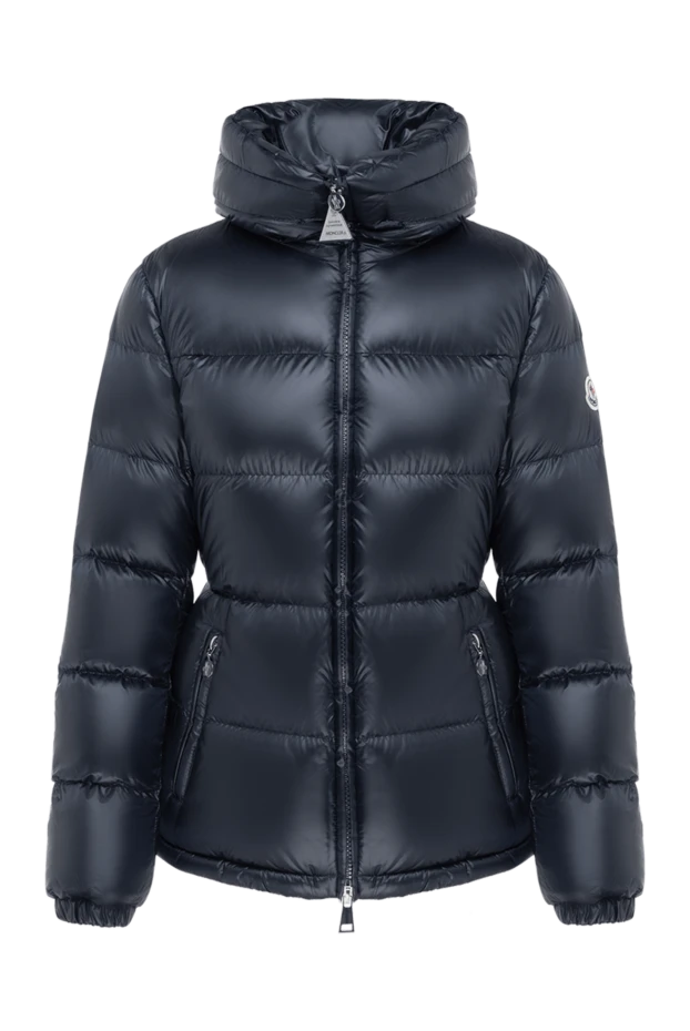 Moncler женская приталенная синяя куртка с капюшоном приталенная 184943 - фото 1