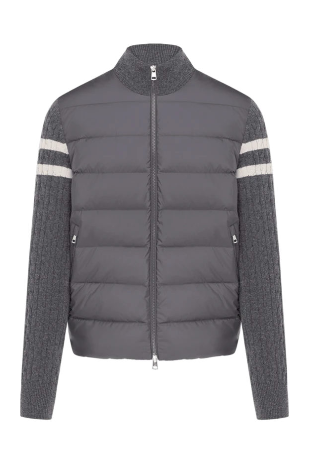 Moncler куртка мужская вязаная серая 184946 - фото 1