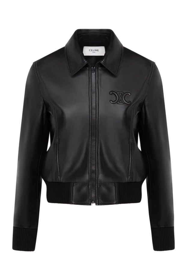 Celine black leather jacket for women with logo 184958 - photo 1