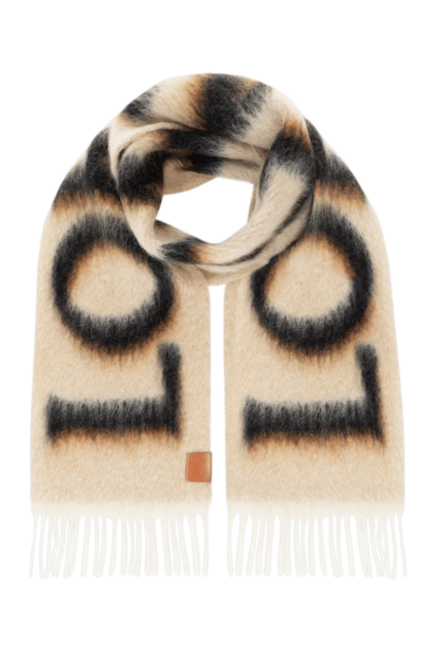 Loewe women's beige scarf with logo and fringe. 184967 - photo 1