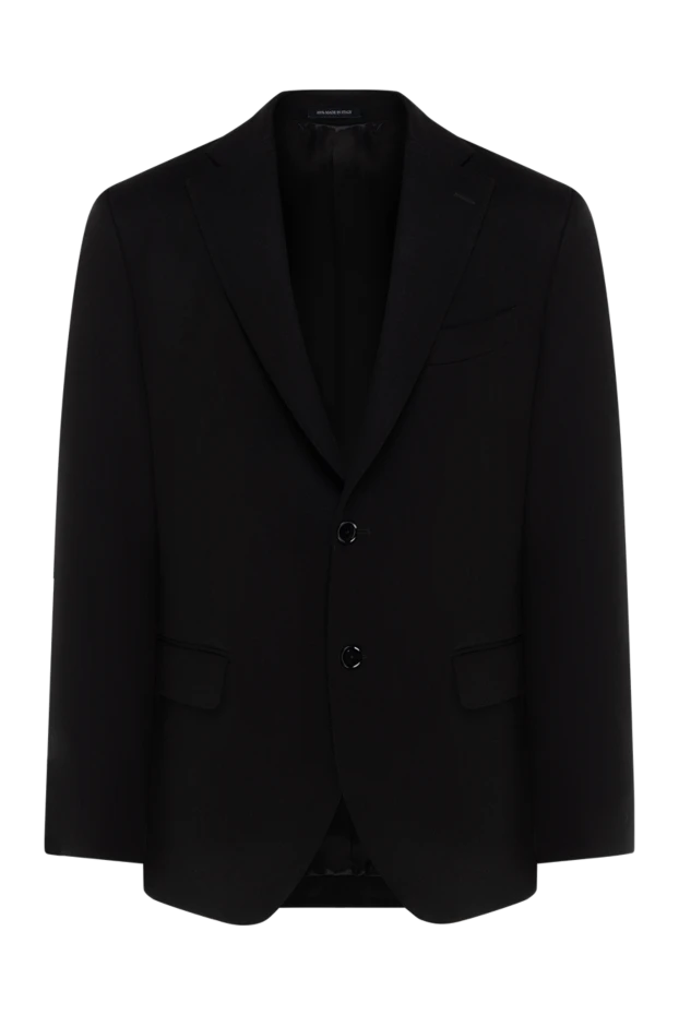 Sartoria Latorre classic single-breasted wool jacket for men, black 184974 - photo 1