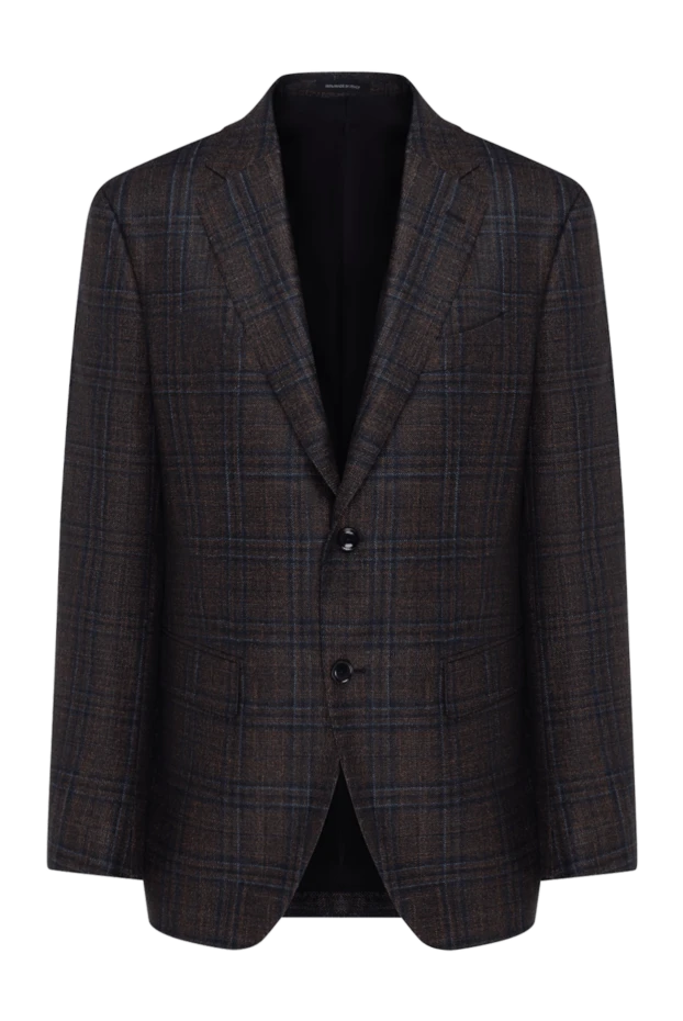 Sartoria Latorre men's single-breasted jacket, brown, checkered 184976 - photo 1