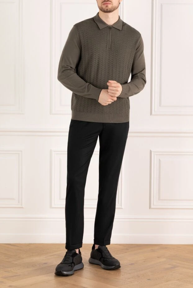 Stefano Ricci green long sleeve polo with alligator logo 184989 - photo 2