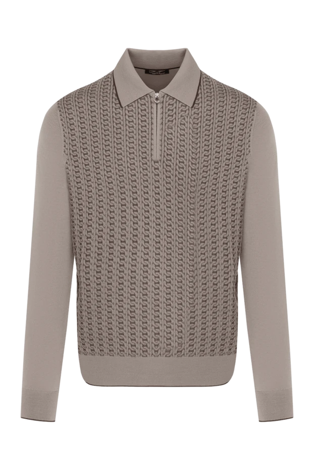 Stefano Ricci beige long sleeve polo with crocodile logo 184990 - photo 1