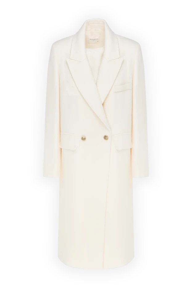 Women's long white wool coat