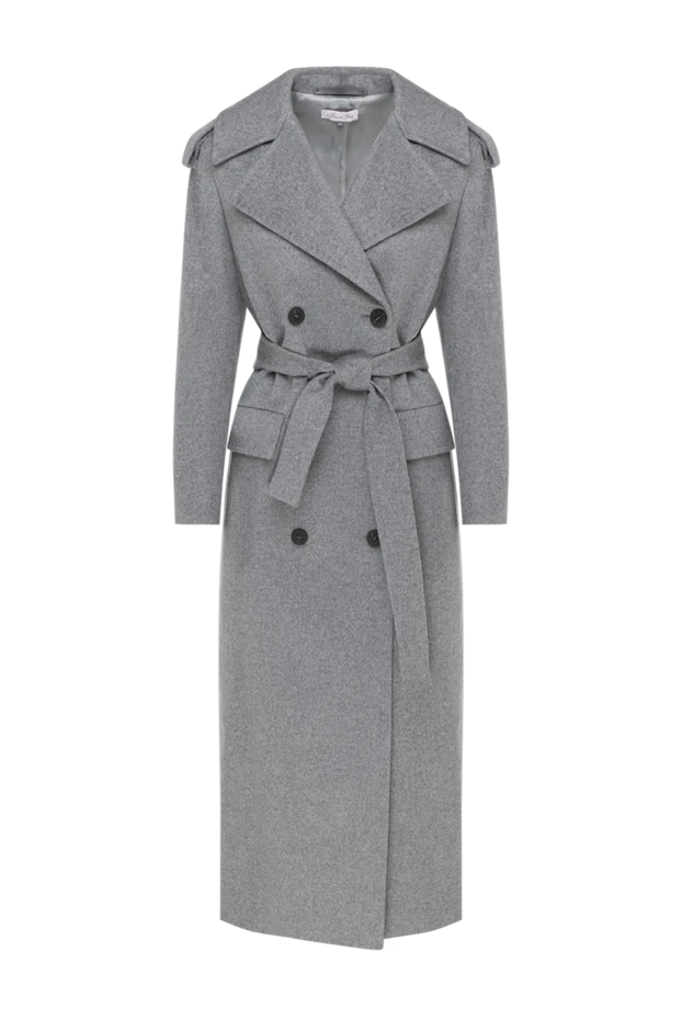 Fleur de Paris women's double-breasted gray coat with belt 185013 - photo 1