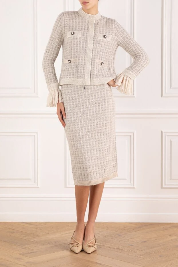 D.Exterior checkered suit jacket with skirt with sequins 185026 - photo 2