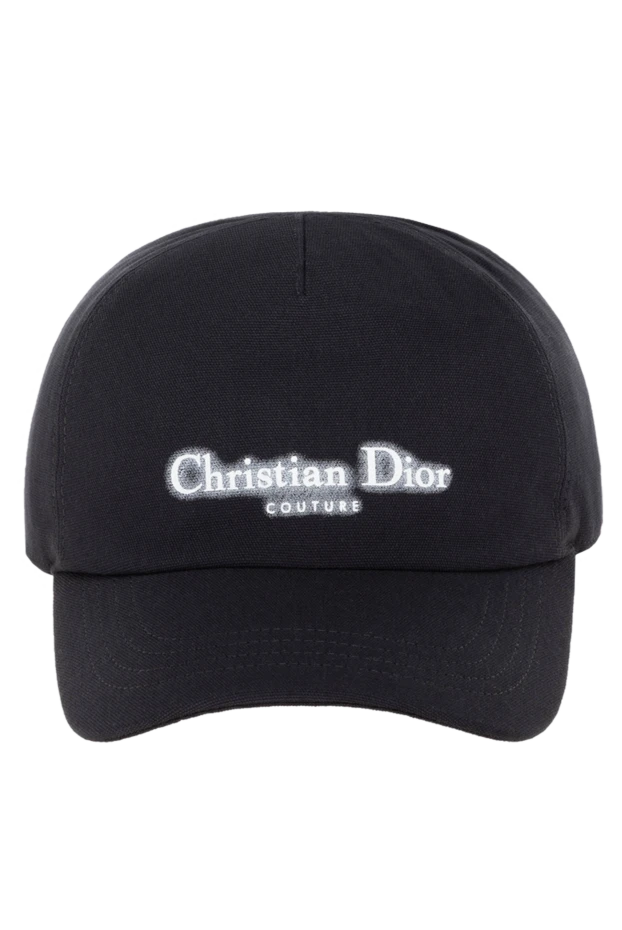 Men's black baseball cap with logo