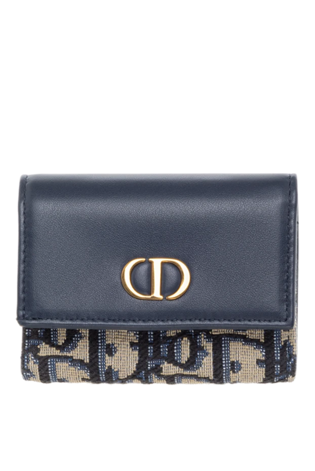 Dior veronia wallet in blue jacquard and smooth calfskin 185048 - photo 1