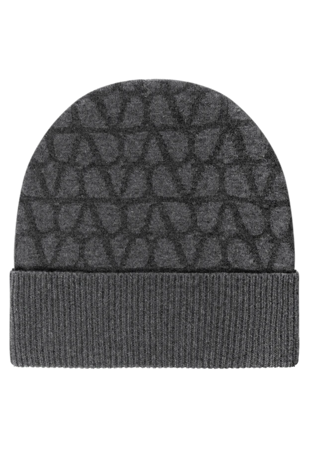 Valentino women's gray woolen hat with pattern 185060 - photo 1