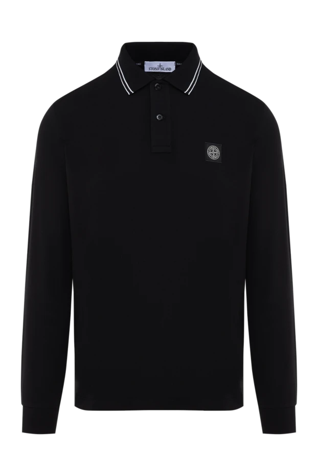 Polo long sleeve men's black with logo