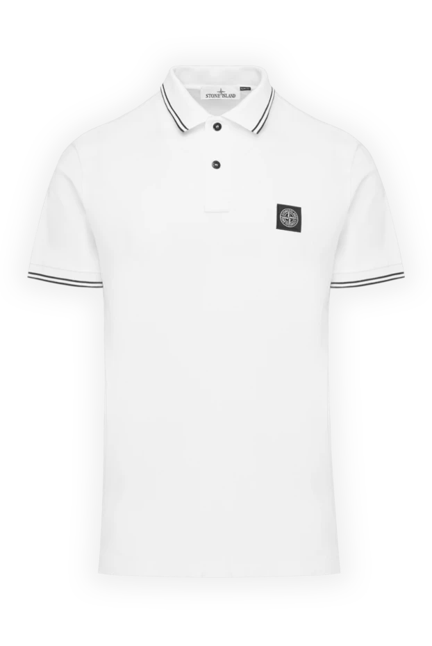 White men's polo with logo