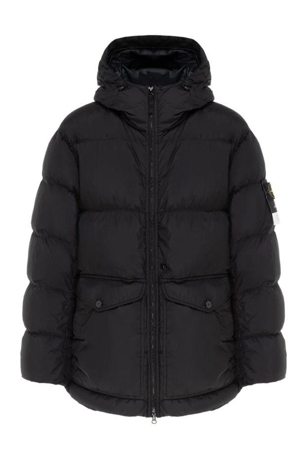 Stone Island men's black winter jacket with hood 185068 - photo 1