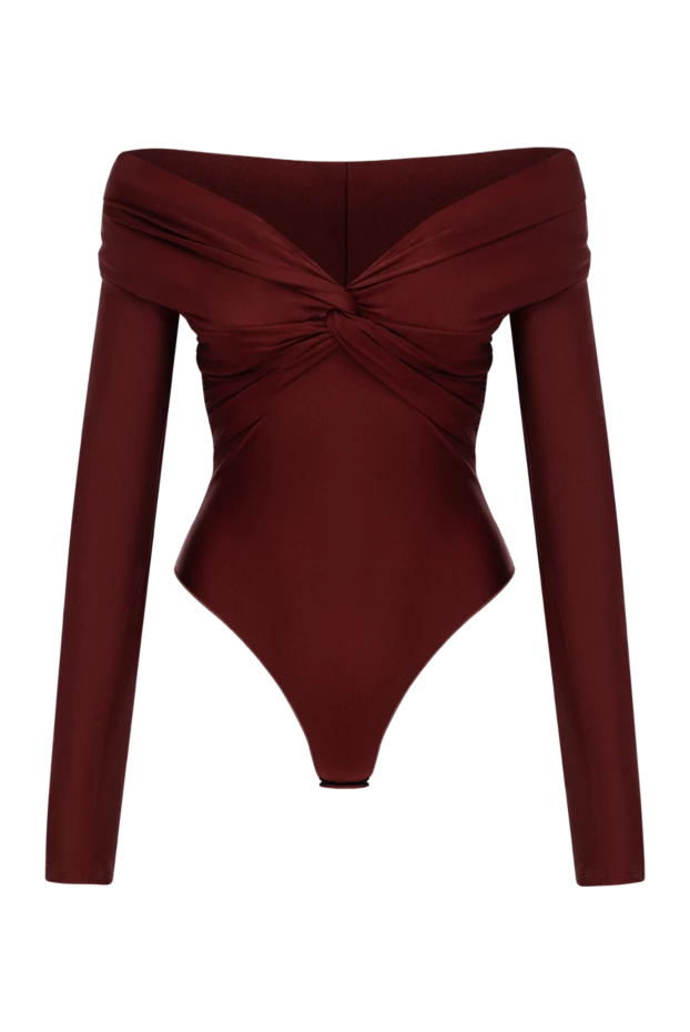 The Andamane bodysuit with long sleeves and open shoulders burgundy 185076 - photo 1