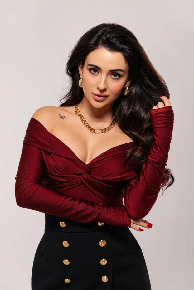 The Andamane боді з довгим рукавом та відкритими плечима бордовий 185076 - фото 2