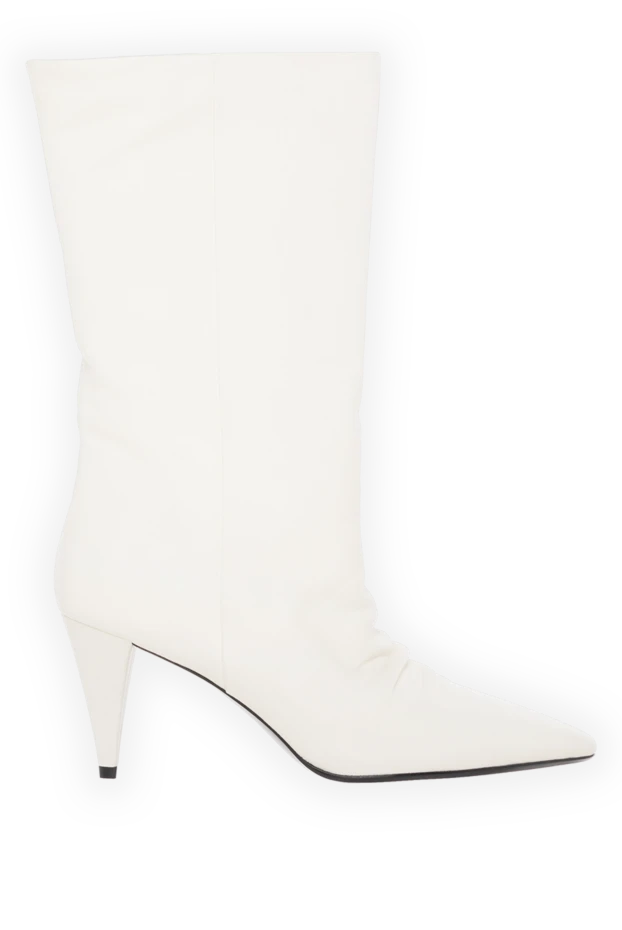 Fleur de Paris women's white leather ankle boots with heels 185094 - photo 1