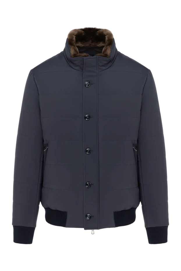 Barba Napoli men's blue jacket with fur collar 185110 - photo 1