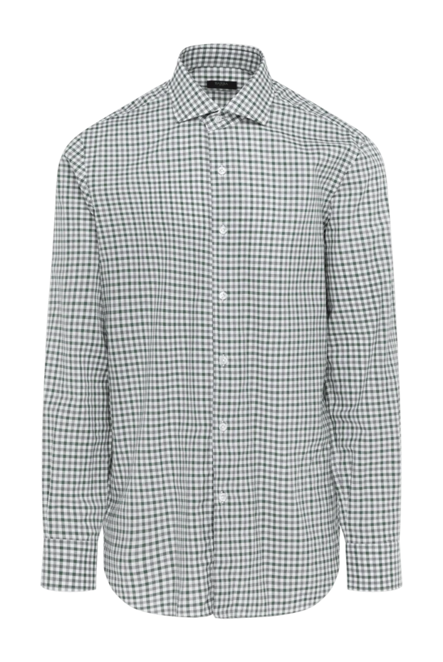 Barba Napoli men's green checkered cotton shirt 185111 - photo 1