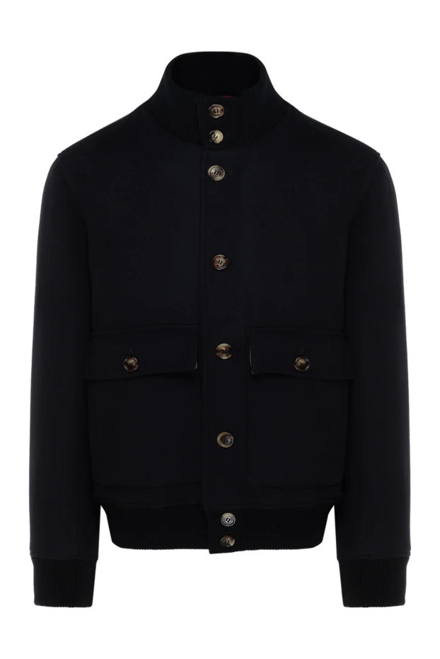 Brunello Cucinelli bomber jacket made of double pile wool fabric beaver blue 185112 - photo 1