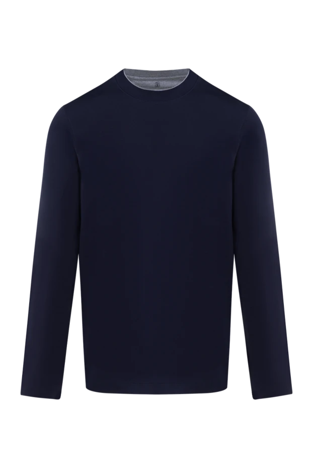 Brunello Cucinelli blue men's cotton sweatshirt 185118 - photo 1