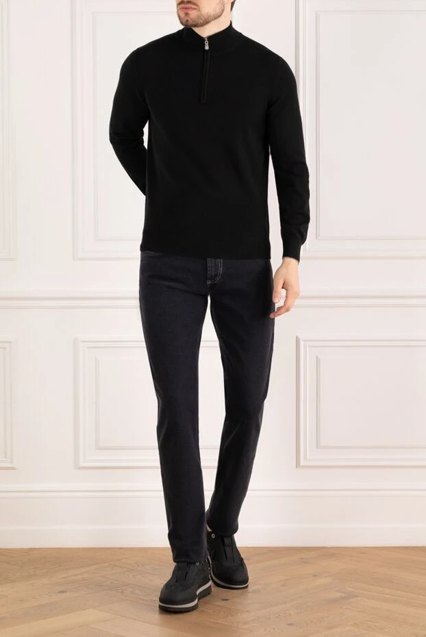 Brunello Cucinelli кашемировый тройер мужской черный 185126 - фото 2