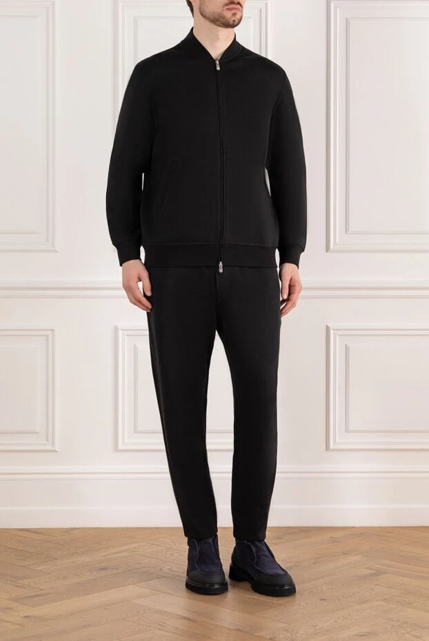 Brunello Cucinelli прогулянковий чоловічий костюм чорний на блискавці 185128 - фото 3