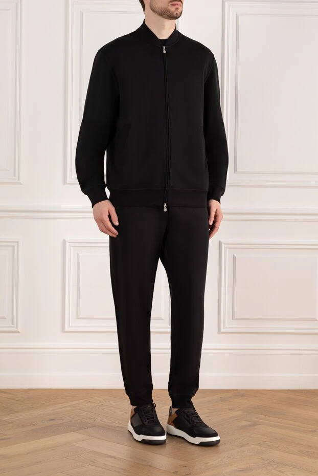 Brunello Cucinelli спортивний костюм чоловічий чорний на блискавці 185129 - фото 3