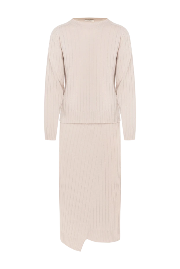 Panicale women's knitted suit with a beige ribbed skirt 185154 - photo 1