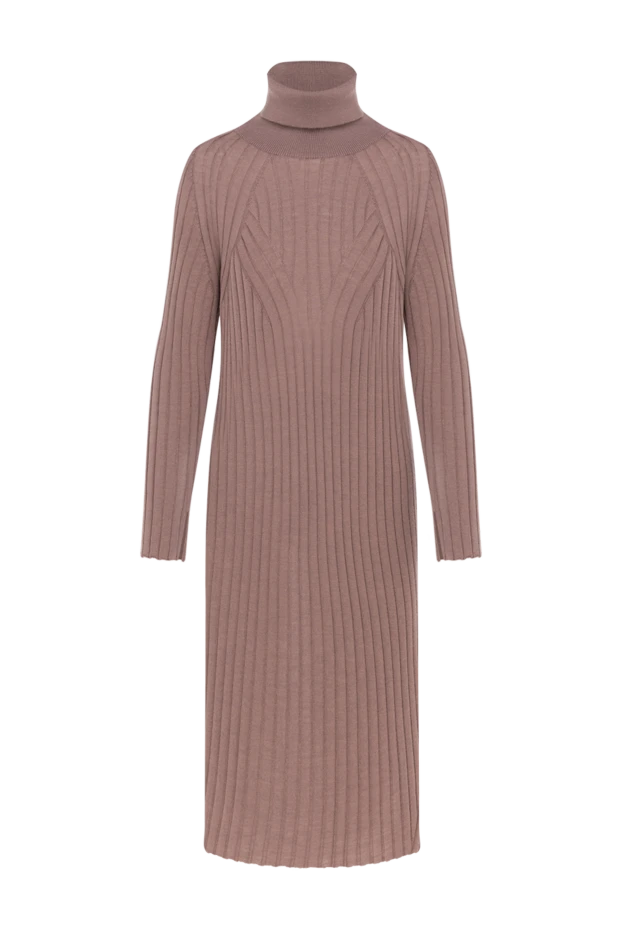 Panicale brown knitted dress with a ribbed hem 185157 - photo 1