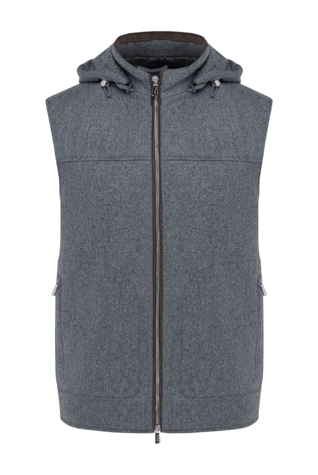 Lenoci men's wool vest with hood, gray 185161 - photo 1