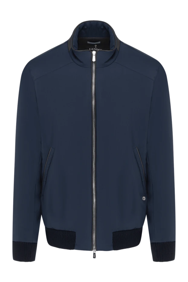 Lenoci bomber jacket blue for men with zipper 185166 - photo 1