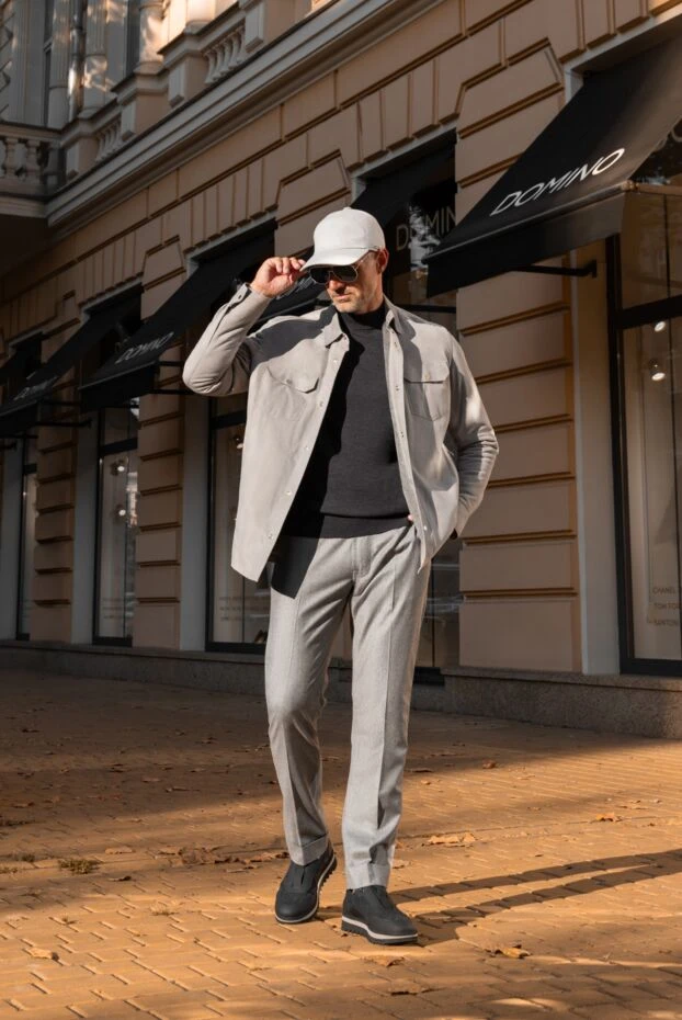 Christophe Auber black felt and leather sneakers for men 185172 - photo 3