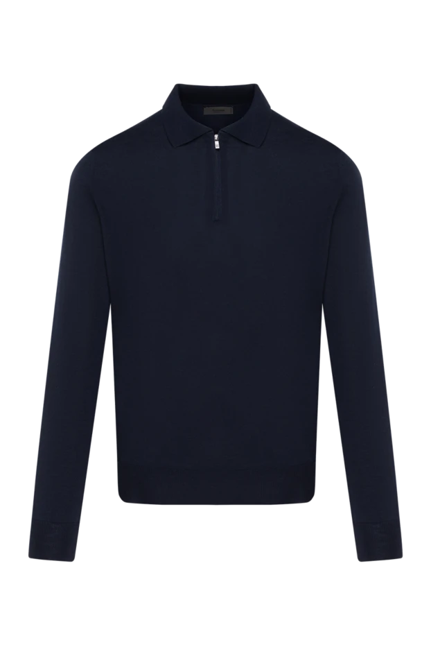 Ferrante polo long sleeve wool blue men's 185185 - photo 1