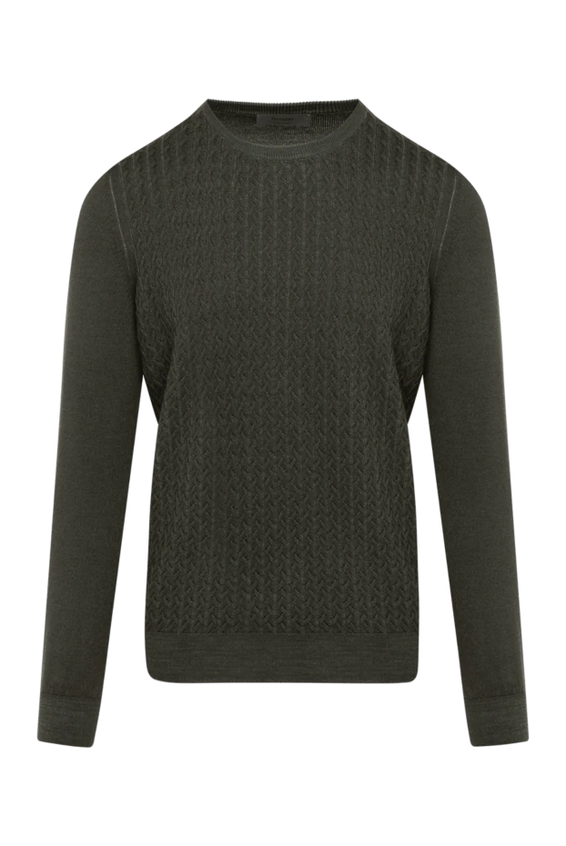 Ferrante men's jumper green with long sleeves made of wool 185186 - photo 1