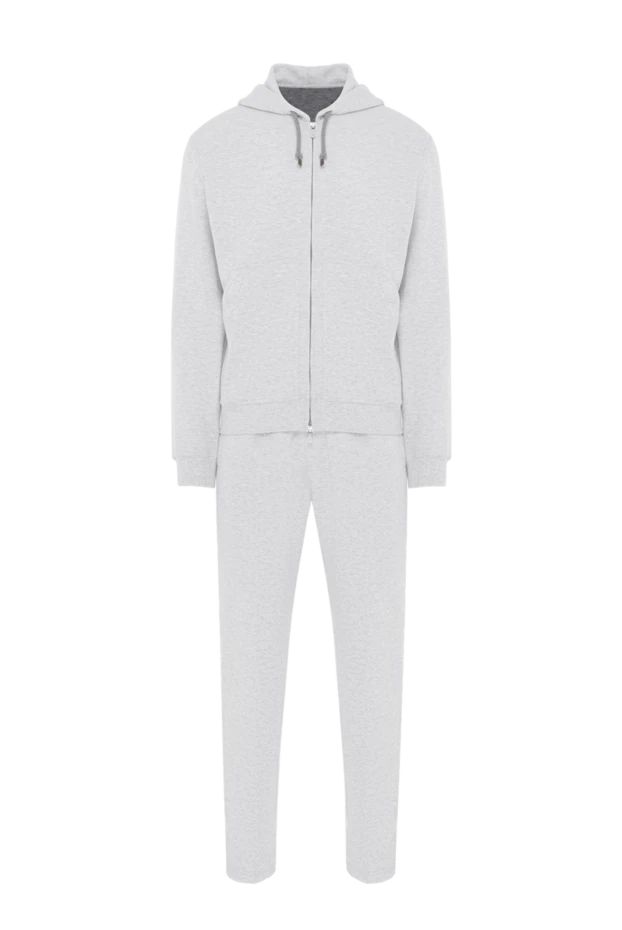 Brunello Cucinelli sports suit made of natural cotton with a hood and a zipper, gray 185198 - photo 1