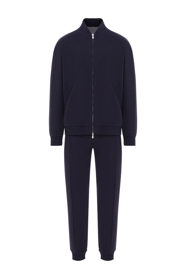 Brunello Cucinelli sports suit made of natural cotton with a hood and a zipper, black 185200 - photo 1